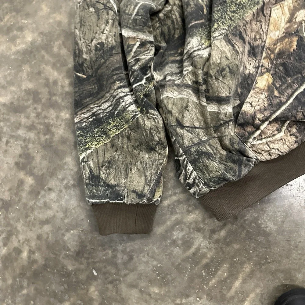 MOSSY OAK Hooded Insulated Camo Hunting Jacket Men's XL Full Zip Quilted 2276